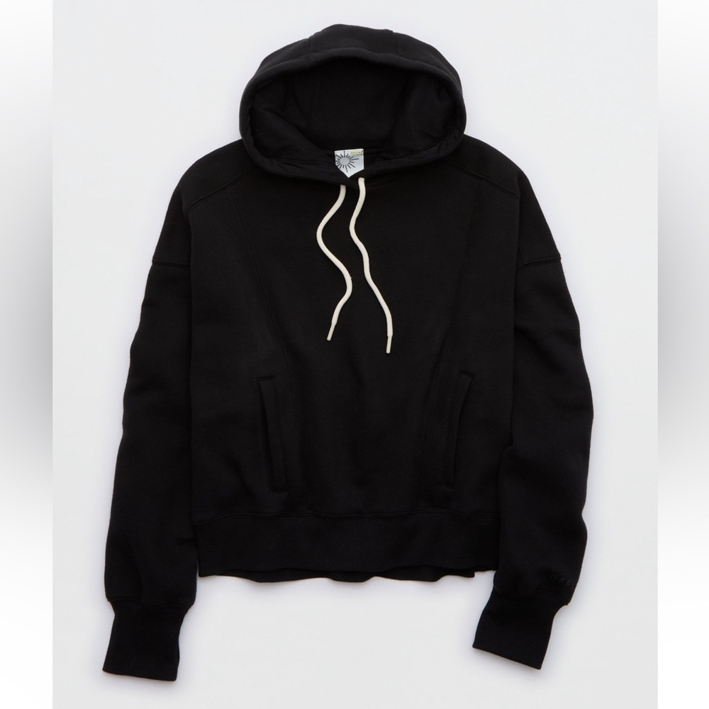 OFFLINE BY AERIE CLOUD FLEECE HOODIE Black size small